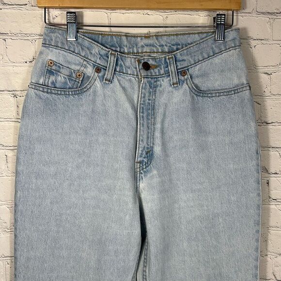 Vintage 90s Levis 512 Slim Taper High Waist Mom Blue Jeans Womens 11 Long Light - Picture 2 of 9
